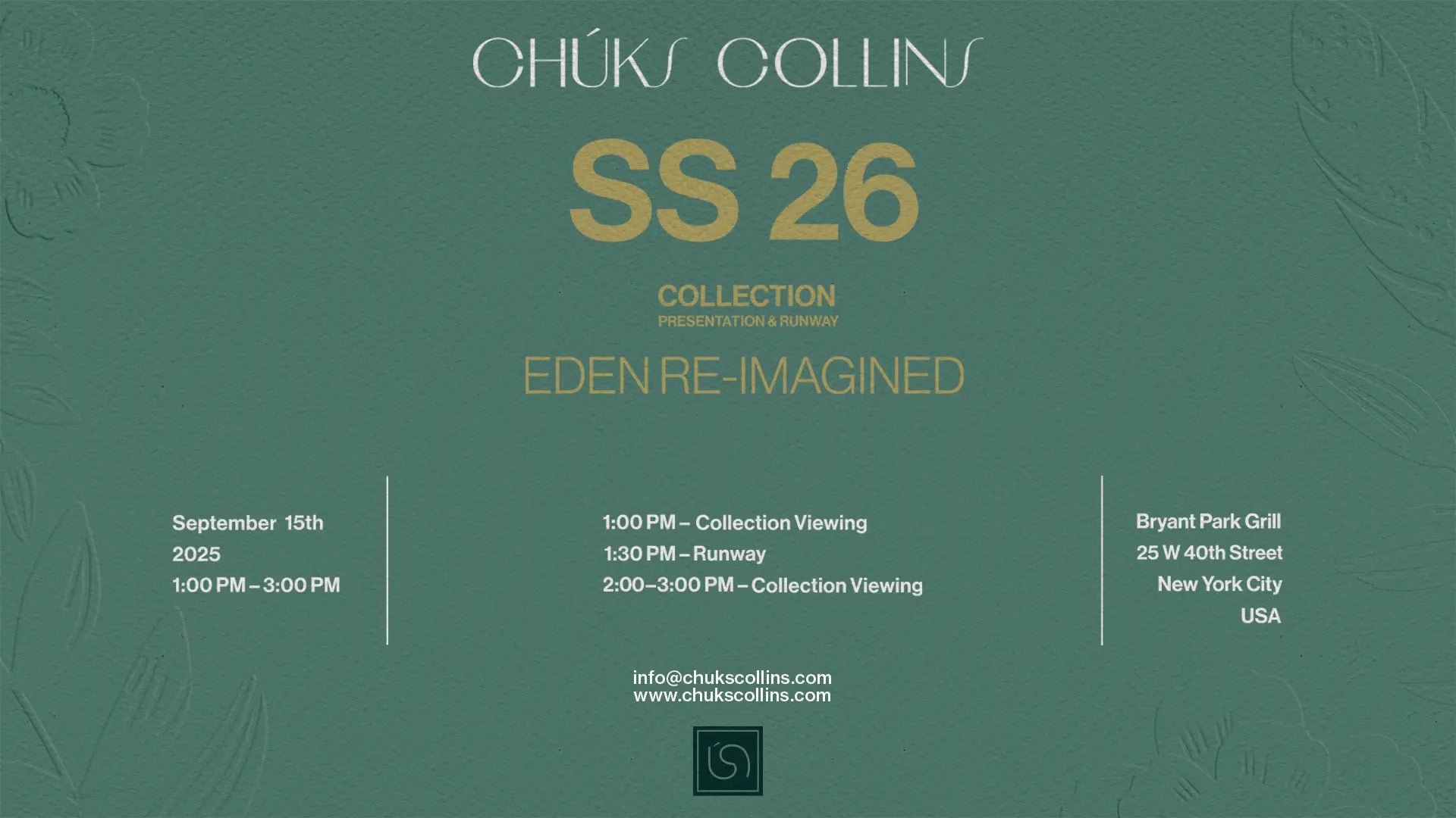Chuks Collins at NYFW  SS26: Eden Re-Imagine Unveiling