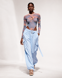 OCEAN BREEZE SET (Sunset Mesh Bodysuit & Chiffon Pants)