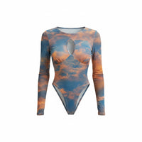 OCEAN BREEZE SET (Sunset Mesh Bodysuit & Chiffon Pants)
